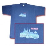Tričko, tmavě modré NAVY s potiskem Praha